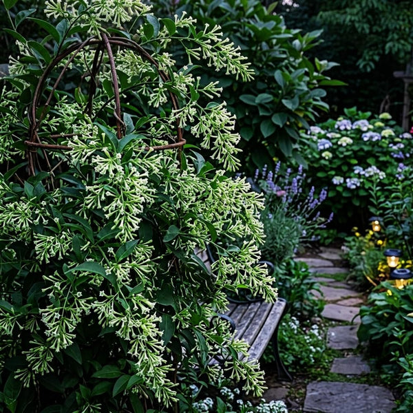 3 Night Blooming Jasmine Vine Live Plants, Flowering Shrub, 4-6 Inch Tall