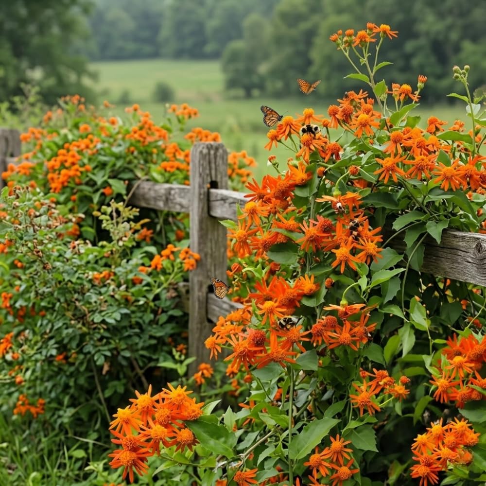 2 Orange Mexican Flame Live Plants, Climbing Flowering Vine, 4-6 Inch Tall
