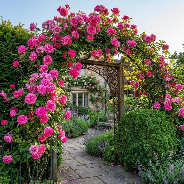 Climbing Rose Live Plant, Reblooming Rose Bush, 2-3 Inch Tall